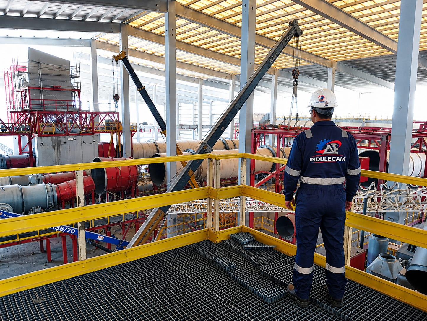 Vue générale du montage de la ligne TSP03 à OCP Jorf Lasfar
